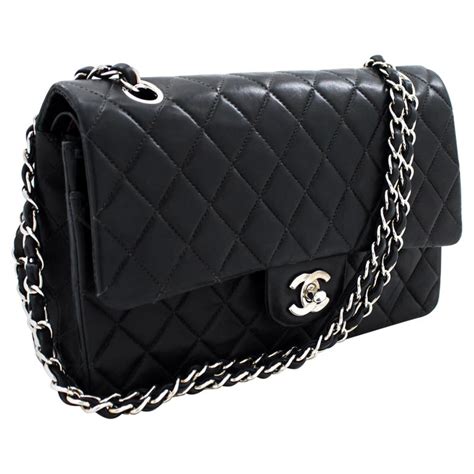black and silver chanel bag